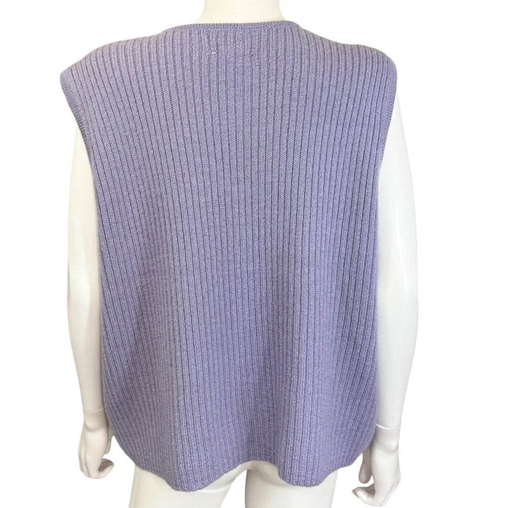 Susan Bristol Purple Vest Womens XL Wool Blend Vintage Casual Relaxed Fit - Picture 2 of 6